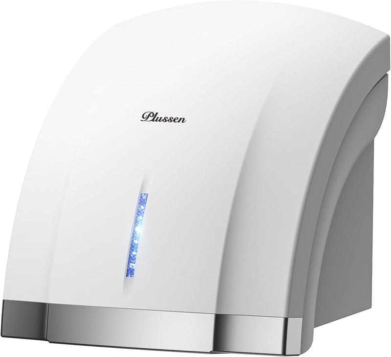 PLUSSEN Hand Dryer 110V Compact Commercial Hand Dryer Automatic Electric Air Dryers with Warm n Cold Air Switch for Home or Commercial Bathrooms, 3Pin Plug in Version - Image 1